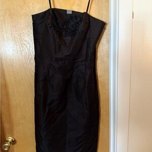 Ann Taylor Strapless Black Dress with Beaded Detail